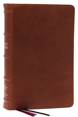 NKJV End-Of-Verse Reference Bible, Personal Size Large Print, Premier Collection, Red Letter, Comfort Print [Brown]