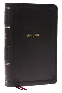 KJV Large Print Single-Column Bible, Personal Size with End-of-Verse Cross References, Black Leathersoft, Red Letter, Comfort Print (Thumb Indexed)