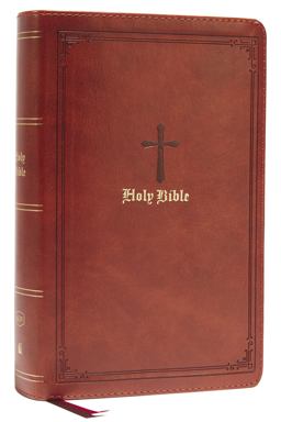 KJV Large Print Single-Column Bible, Personal Size with End-of-Verse Cross References, Brown Leathersoft, Red Letter, Comfort Print