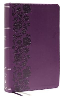 KJV Large Print Single-Column Bible, Personal Size with End-of-Verse Cross References, Purple Leathersoft, Red Letter, Comfort Print