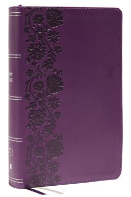 KJV Large Print Single-Column Bible, Personal Size with End-of-Verse Cross References, Purple Leathersoft Red Letter, Comfort Print (Thumb Indexed)