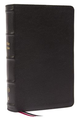 KJV Large Print Single-Column Bible, Personal Size with End-of-Verse Cross References, Black Genuine Leather, Red Letter, Comfort Print