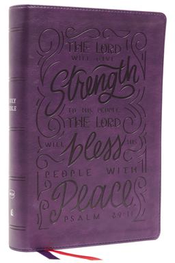 NKJV Giant Print Center-Column Reference Bible, Verse Art Cover Collection, Red Letter, Comfort Print [Purple]