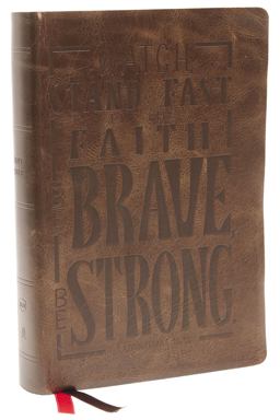 NKJV Giant Print Center-Column Reference Bible, Verse Art Cover Collection, Red Letter, Comfort Print [Brown]