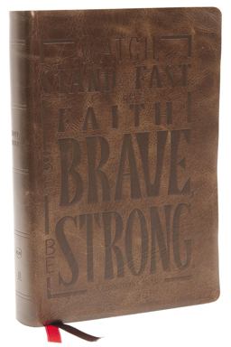 NKJV Giant Print Center-Column Reference Bible, Verse Art Cover Collection, Thumb Indexed, Red Letter, Comfort Print [Brown]