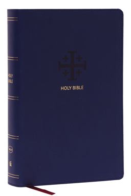 NKJV, End-Of-Verse Reference Bible, Personal Size Large Print, Leathersoft, Blue, Red Letter, Comfort Print