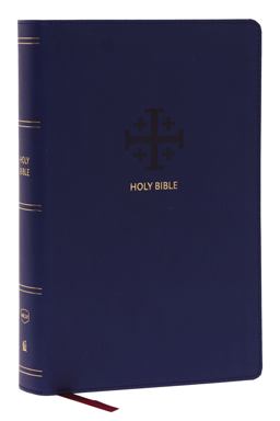 NKJV, End-Of-Verse Reference Bible, Personal Size Large Print, Leathersoft, Blue, Red Letter, Thumb Indexed, Comfort Print