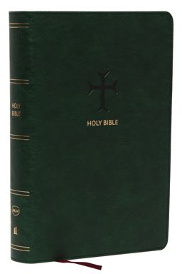 NKJV, End-Of-Verse Reference Bible, Personal Size Large Print, Leathersoft, Green, Red Letter, Thumb Indexed, Comfort Print