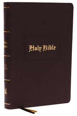 KJV, Large Print Center-Column Reference Bible, Leathersoft, Brown, Red Letter, Thumb Indexed, Comfort Print