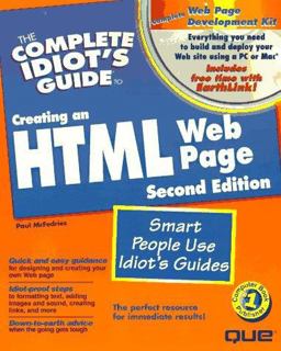 Complete Idiot's Guide to Creating an HTML Web Page 2nd 1997 9780789711465 Front Cover