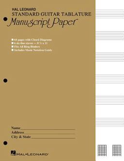 Guitar Tablature Manuscript Paper - Standard Manuscript Paper  9780793545988 Front Cover