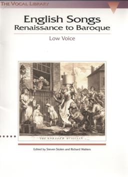 English Songs: Renaissance to Baroque The Vocal Library Low Voice  9780793546336 Front Cover