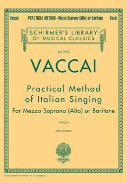 Practical Method of Italian Singing Schirmer Library of Classics Volume 1910 Alto or Baritone  9780793551200 Front Cover