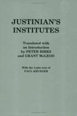 Justinian's Institutes  9780801494000 Front Cover
