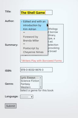 Shell Game Writers Play with Borrowed Forms  9780803296763 Front Cover