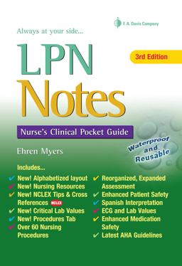 LPN Notes Nurse's Clinical Pocket Guide 3rd 9780803627666 Front Cover