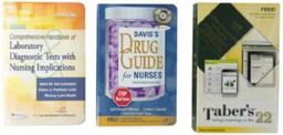 Pkg: Tabers 22nd Index, Vallerand Drug Guide W CD 13th and Van Leeuwen Hnbk Lab and Dx Tests 5th