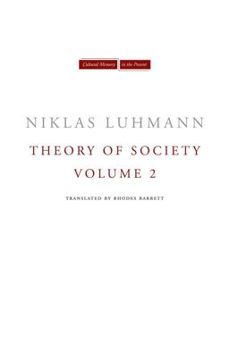 Theory of Society, Volume 2  9780804771603 Front Cover