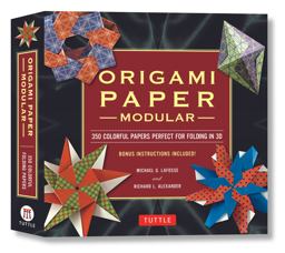 Modular Origami Paper Pack 350 Colorful 3( Size) Papers for Folding in 3D: Tuttle Origami Paper and Instruction Book of 6 Models  9780804843218 Front Cover