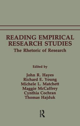Reading Empirical Research Studies The Rhetoric of Research  9780805810318 Front Cover