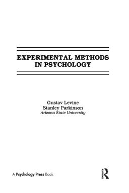 Experimental Methods in Psychology  9780805814385 Front Cover