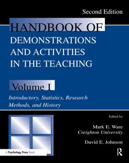Handbook of Demonstrations and Activities in the Teaching of Psychology Introductory, Statistics, Research Methods, and History 2nd 9780805830453 Front Cover