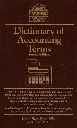 Dictionary of Accounting Terms 2nd 9780812019186 Front Cover