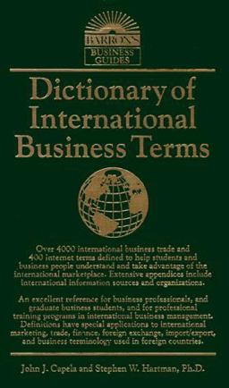 Dictionary of International Business Terms  9780812092615 Front Cover