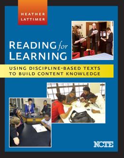 Reading for Learning Using Discipline-Based Texts to Build Content Knowledge  9780814108437 Front Cover