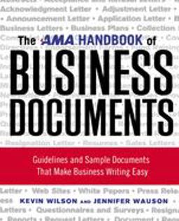 AMA Handbook of Business Documents Guidelines and Sample Documents That Make Business Writing Easy  9780814417690 Front Cover