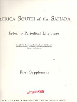 Africa South of the Sahara Africa South of the Sahara