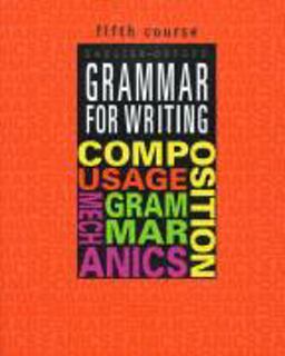 Grammar for Writing, Fifth Course 1st 9780821503102 Front Cover