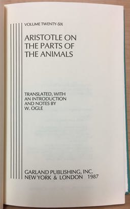 On the Parts of the Animals