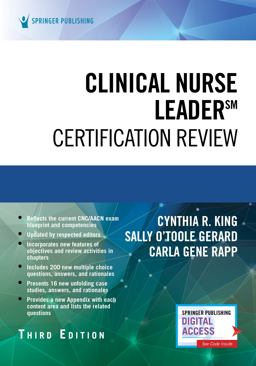 Clinical Nurse Leader Certification Review:  9780826164568 Front Cover