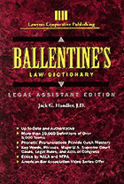 Ballentine's Law Dictionary  9780827348745 Front Cover