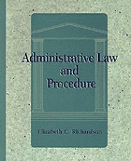 Administrative Law and Procedure 1st 9780827374683 Front Cover
