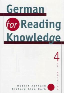 German for Reading Knowledge 4th 9780838478356 Front Cover