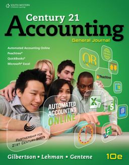 Working Papers, Chapters 1-17 for Gilbertson/Lehman/Gentene's Century 21 Accounting: General Journal, 10th 10th 9780840065476 Front Cover