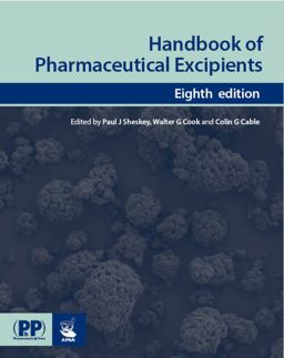 Handbook of Pharmaceutical Excipients 8th 9780857112712 Front Cover