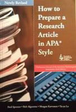 How to Prepare a Research Article in APA Style, Revised  9780865864580 Front Cover