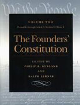 Founders' Constitution Vol 2  9780865973039 Front Cover