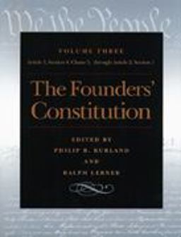 Founders' Constitution Vol 3  9780865973046 Front Cover