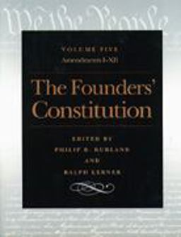 Founders' Constitution Vol 5  9780865973060 Front Cover