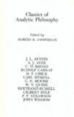 Classics of Analytic Philosophy  9780872201019 Front Cover