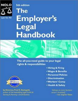 Employer's Legal Handbook 5th 9780873378444 Front Cover