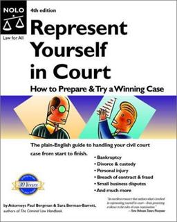 Represent Yourself in Court How to Prepare and Try a Winning Case 4th 9780873379083 Front Cover