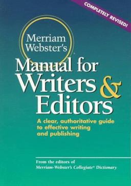 Merriam-Webster's Manual for Writers and Editors  9780877796220 Front Cover