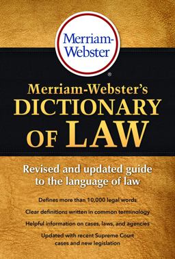 Merriam-Webster's Dictionary of Law Revised and Updated Guide to the Language of Law  9780877797357 Front Cover