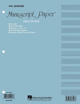 Manuscript Paper (Deluxe Pad)(Blue Cover)  9780881884968 Front Cover