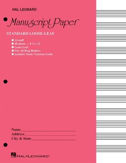 Standard Loose Leaf Manuscript Paper (Pink Cover)